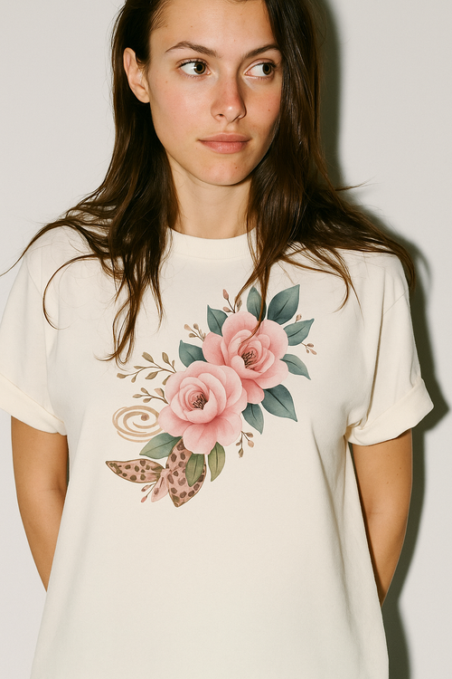 Desert Bloom Rodeo - Organic ribbed neck t-shirt | Lazypink