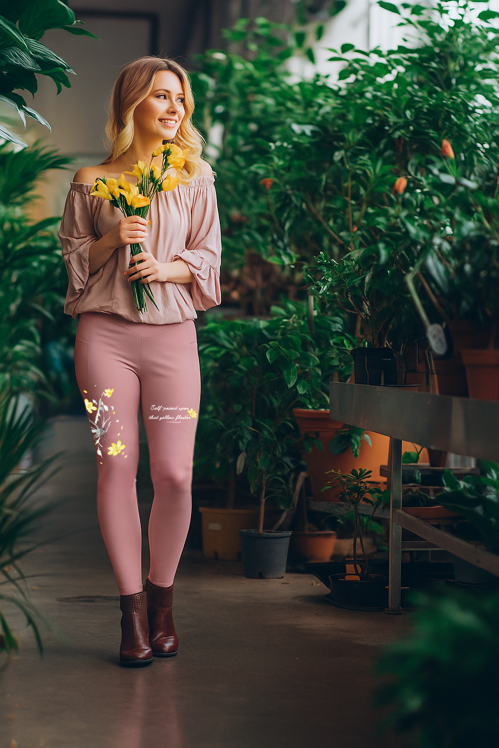Poised in Bloom - Organic crossover leggings | LazyPink