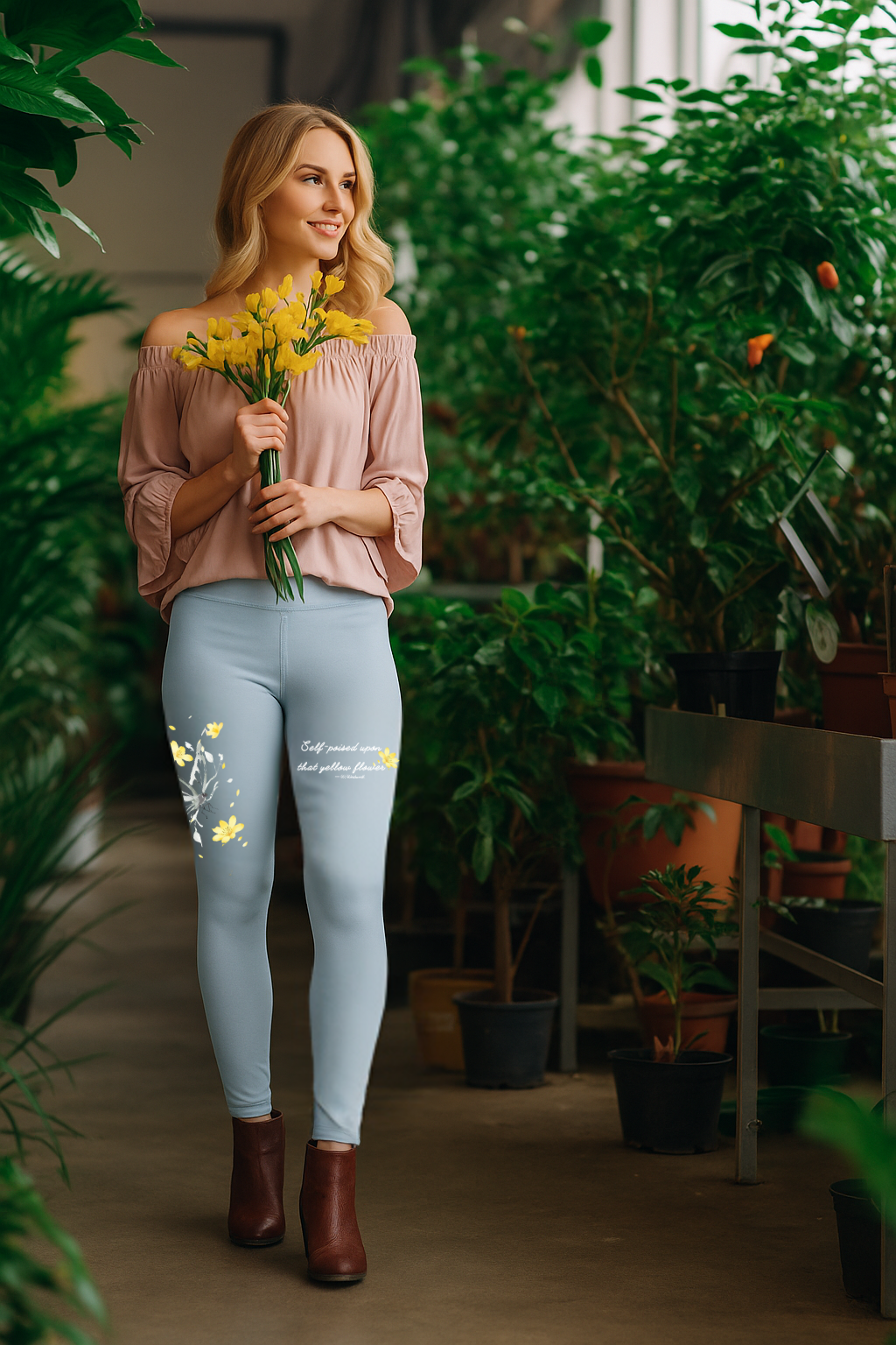 Poised in Bloom - Organic crossover leggings | LazyPink