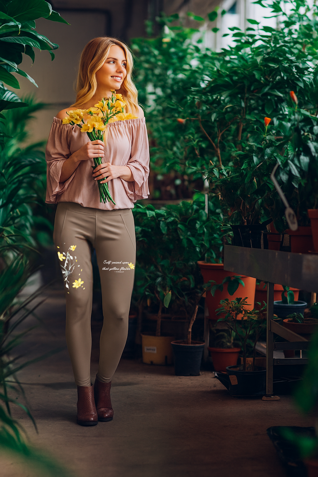 Poised in Bloom - Organic crossover leggings | LazyPink