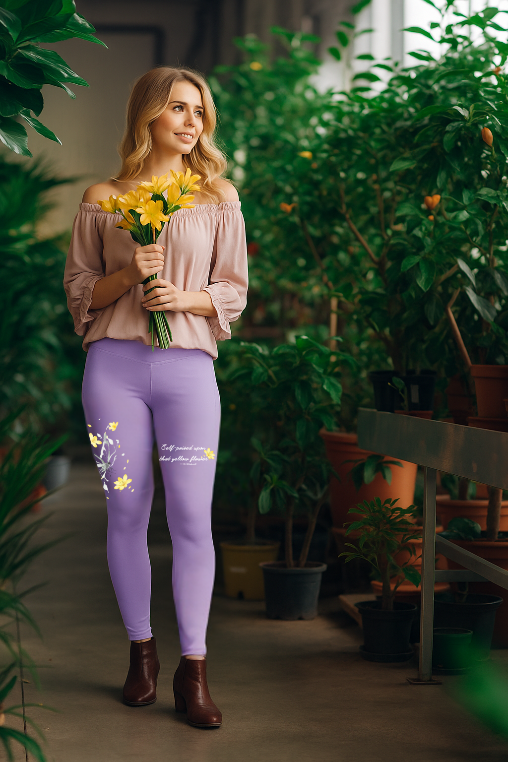 Poised in Bloom - Organic crossover leggings | LazyPink